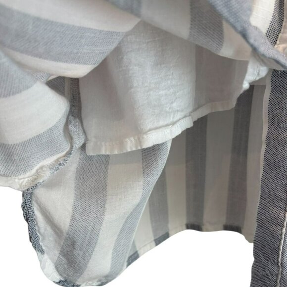 Passport Striped Shirt Dress –‎ Blue/Gray White Button Front Resortwear Style L - Picture 3 of 4